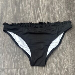 Black Ruffle Bikini Bottom by MSC Mainstreet Collection New with Liner